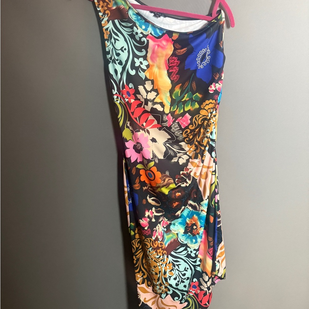 Floral Multicolor One Shoulder Women’s Dress
